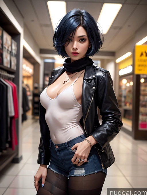 related ai porn images free for Model One Perfect Body Beautiful Perfect Boobs Small Ass 20s Seductive Blue Hair Short Hair French Soft Anime Mall Front View Casual Chemise Goth Jacket Jeans Stylish Scarf Jewelry Detailed Pantyhose Sexy Face