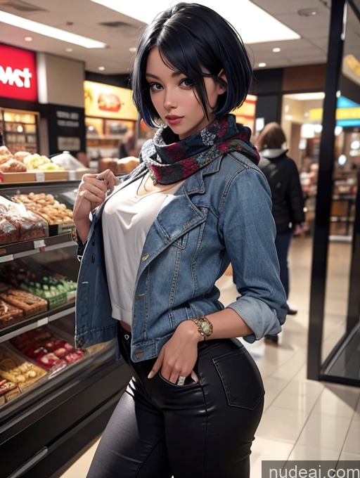 related ai porn images free for Model One Perfect Body Beautiful Perfect Boobs Small Ass 20s Seductive Blue Hair Short Hair French Soft Anime Mall Front View Casual Chemise Goth Jacket Jeans Stylish Scarf Jewelry Detailed Pantyhose Sexy Face