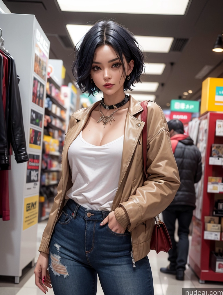 related ai porn images free for Model One Perfect Body Beautiful Perfect Boobs Small Ass 20s Seductive Blue Hair Short Hair French Soft Anime Mall Front View Casual Chemise Goth Jacket Jeans Stylish Scarf Jewelry Detailed Pantyhose Sexy Face