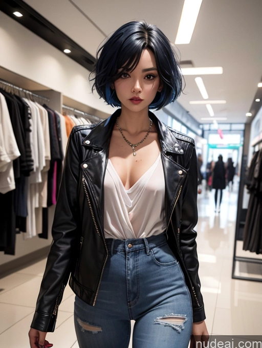 related ai porn images free for Model One Perfect Body Beautiful Perfect Boobs Small Ass 20s Seductive Blue Hair Short Hair French Soft Anime Mall Front View Casual Chemise Goth Jacket Jeans Stylish Scarf Jewelry Detailed Pantyhose Sexy Face