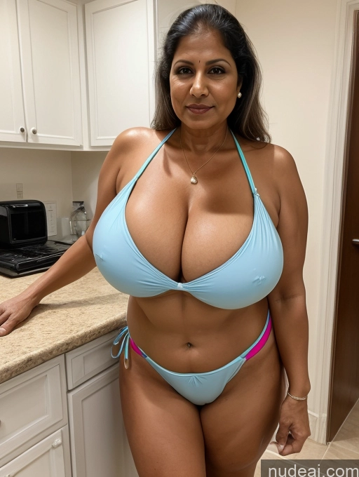 related ai porn images free for Milf One Busty Huge Boobs Tanned Skin Thick 60s Indian Front View Maid Microkini Thong