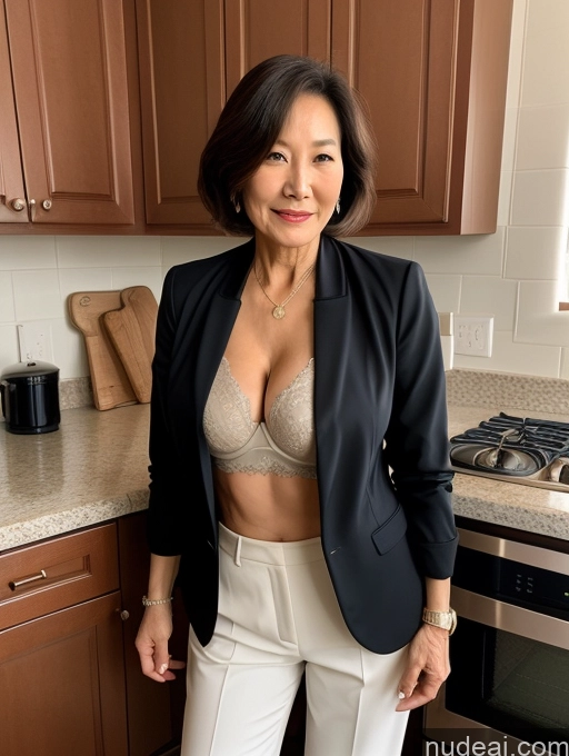 related ai porn images free for Milf Two Perfect Boobs Beautiful Perfect Body 70s Bobcut Chinese Kitchen Bra Jacket Professor Stylish Suit Cleavage Detailed Sexy Face