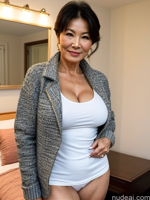 related ai porn images free for Milf Perfect Boobs Beautiful Perfect Body Chinese Blouse Casual Jacket Professor Stylish Sweater Cleavage Topless Detailed Bedroom 60s