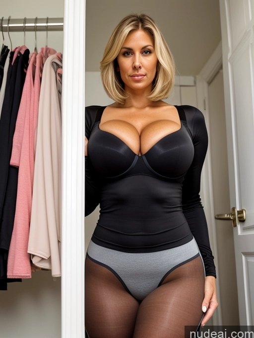 related ai porn images free for Sad Tall Tanned Skin Huge Boobs Spandex Pantyhose Push-up Bra Cleavage Blonde Bobcut White Bending Over Changing Room 30s Milf Front View