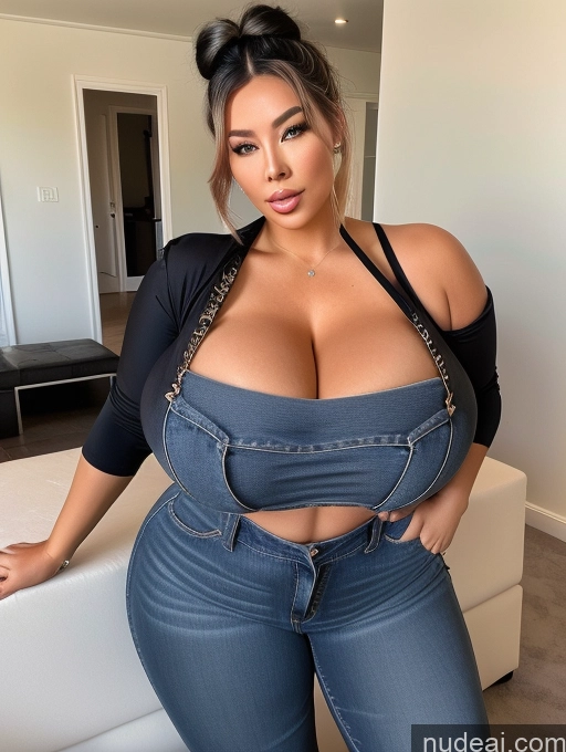 related ai porn images free for Bimbo One Huge Boobs Chubby Big Hips Big Ass 40s Seductive Black Hair Hair Bun Asian Jeans