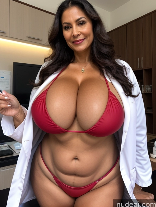 related ai porn images free for Milf One Busty Huge Boobs Tanned Skin Thick 70s Brazilian Front View Microkini Thong Lab Coat Professor Vampire