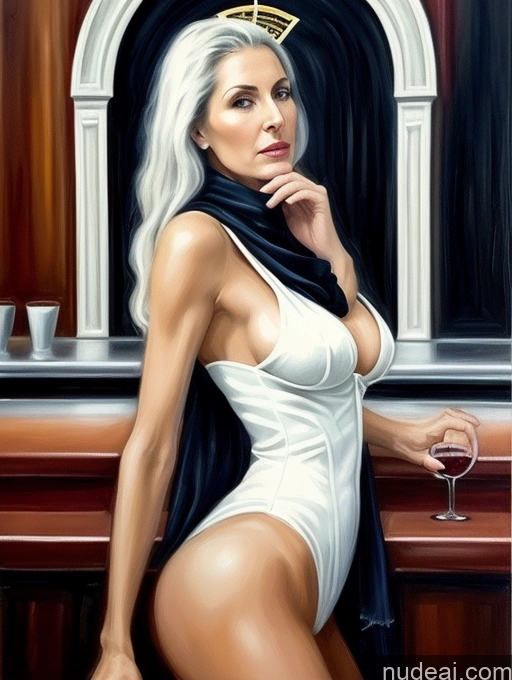 related ai porn images free for Detailed Dark Lighting Wine Side View Bar Surrealist Greek 50s Perfect Boobs Big Ass Abs Long Legs Fairer Skin Milf Scarf Suit