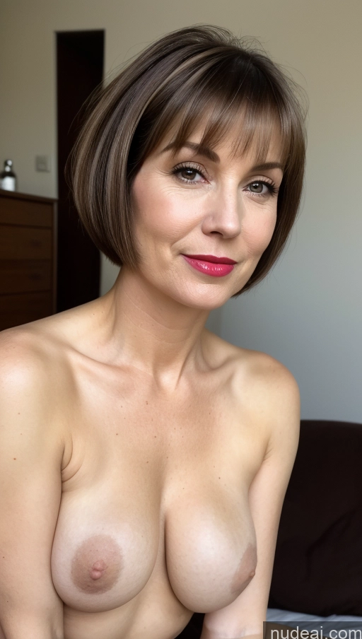 related ai porn images free for One Perfect Boobs Beautiful Lipstick Thick Short Hair Close-up View Detailed Fairer Skin White Milf Brunette 30s