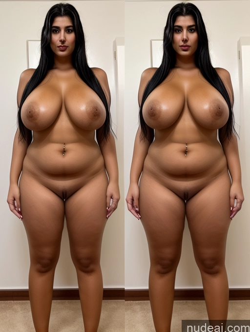 ai nude image of arafed woman with a very large breast standing next to a woman with a very large breast pics of Big Ass Tall Big Hips Nude Arabic Onoff Front View Perfect Boobs Short Long Hair Black Hair Cumshot Model Sexy Face 30s Detailed Beautiful