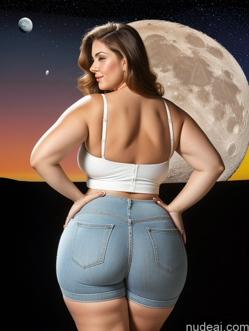 related ai porn images free for Woman Busty Huge Boobs Big Ass Thick Chubby Fat Big Hips Back View Bending Over 60s Moon