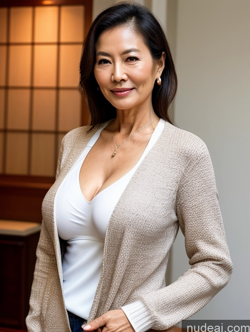 related ai porn images free for Milf Perfect Boobs Beautiful Perfect Body 70s Chinese Blouse Casual Jacket Professor Stylish Sweater Cleavage Topless Detailed