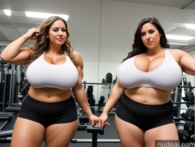 related ai porn images free for Busty Huge Boobs Big Ass Big Hips Long Hair Fairer Skin 40s Brunette White Sexy Face Full Frontal Abs Tank Top Thick Gym Short Shorts Woman Muscular Two