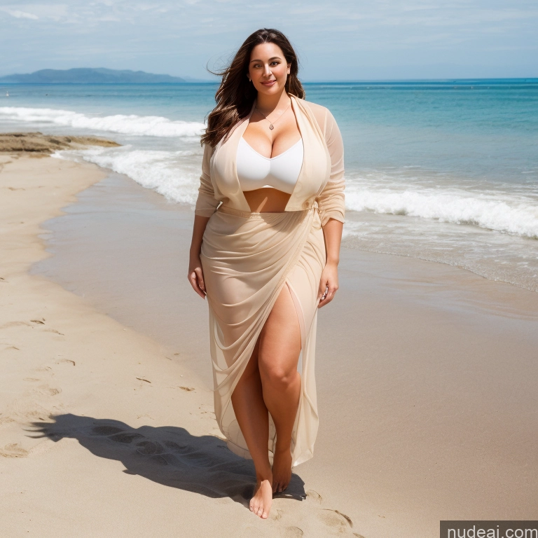 related ai porn images free for Woman One Busty Huge Boobs Big Ass Thick Big Hips Fairer Skin 40s Sexy Face Brunette Long Hair White Full Frontal Sheer Skirt (Beach Fashion) Chubby Beach