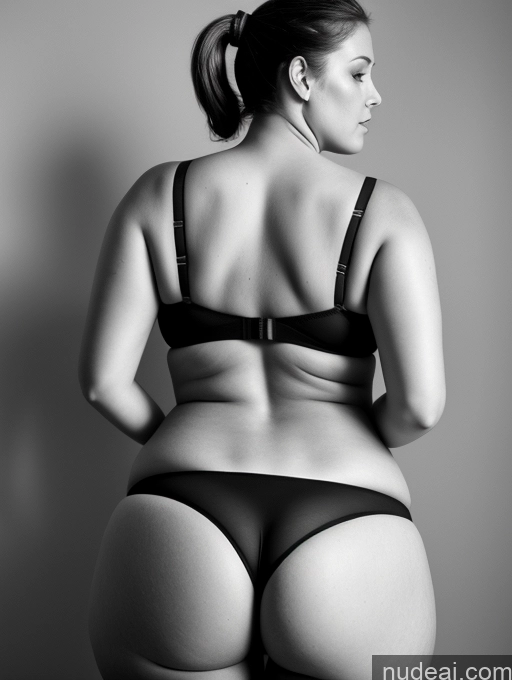 related ai porn images free for Woman One Chubby Big Ass 20s Brunette Ponytail White Back View Black And White Bending Over Panties