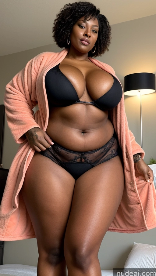 related ai porn images free for Milf Huge Boobs Beautiful Tattoos Big Ass Thick Big Hips Tall Dark Skin 60s Seductive Ginger Close-up View Bathrobe Detailed Sexy Face Cleavage Black Illustration Bedroom T-pose Bangs Abs