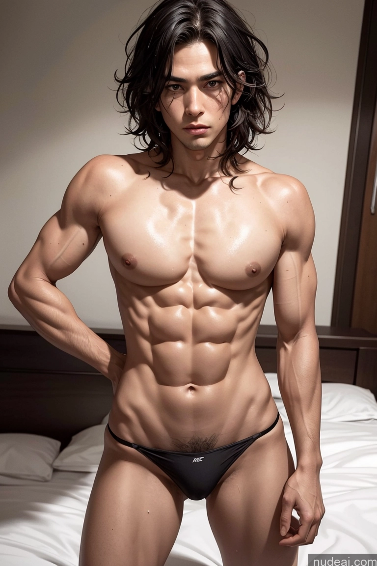 related ai porn images free for White Shocked One Black Hair Front View Tribal Abs Beautiful Muscular Oiled Body Sexy Face Serious Messy Detailed 20s Skinny Small Tits Athlete Short