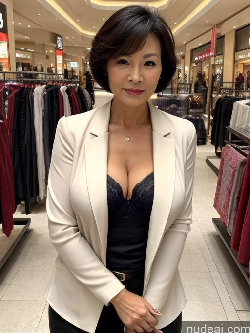 related ai porn images free for Milf Two Perfect Boobs Beautiful Perfect Body 70s Short Hair Chinese Mall Blouse Bra Casual Secretary Professor Stylish Jacket Cleavage Dark Lighting Detailed Seductive Sexy Face