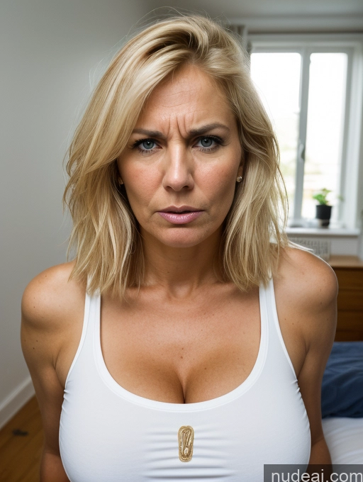 related ai porn images free for Cleavage Huge Boobs Tall Tanned Skin Blonde Bobcut Scandinavian Front View Milf 30s Pubic Hair Jeans Tank Top Angry Bedroom