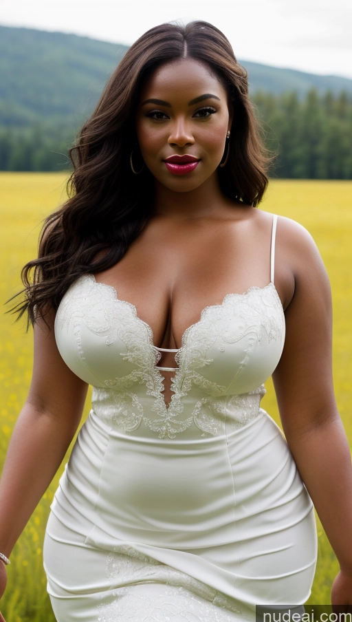 ai nude image of a woman in a white dress standing in a field of flowers pics of Woman Perfect Boobs Beautiful Big Ass Thick Skin Detail (beta) Front View Sexy Face Seductive Lipstick Brunette Wedding Busty Black 20s Fat Perfect Body Straight Dress Meadow