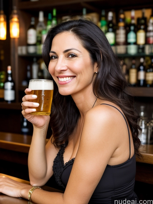 related ai porn images free for Milf Two Small Tits Fairer Skin 40s Happy Black Hair Long Hair Brazilian Bar Front View Eating Sundress Stylish Beer Dark Lighting Detailed