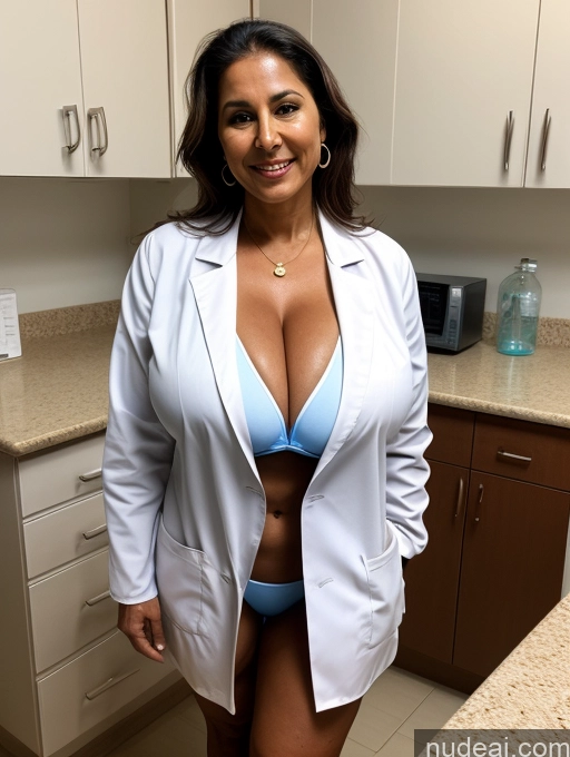 related ai porn images free for Milf One Busty Huge Boobs Thick Tanned Skin Front View Microkini Thong 70s Indian Doctor Lab Coat