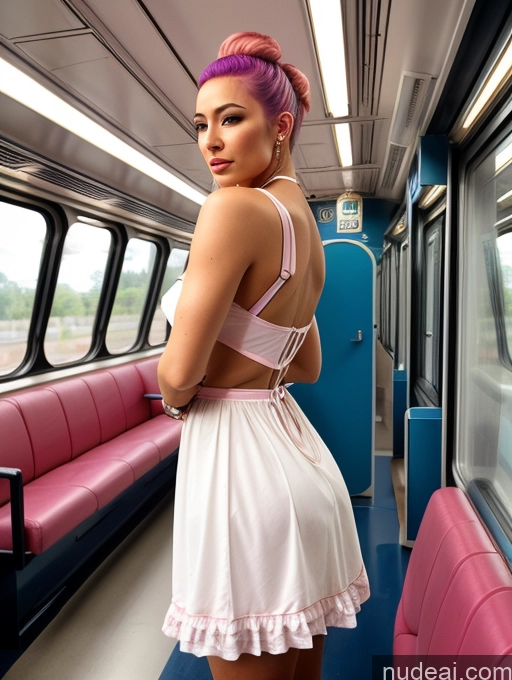 related ai porn images free for Cyborg Several Small Ass Pink Hair Hair Bun Brazilian Vintage Train Dirndl Bright Lighting Detailed Orgasm Side View