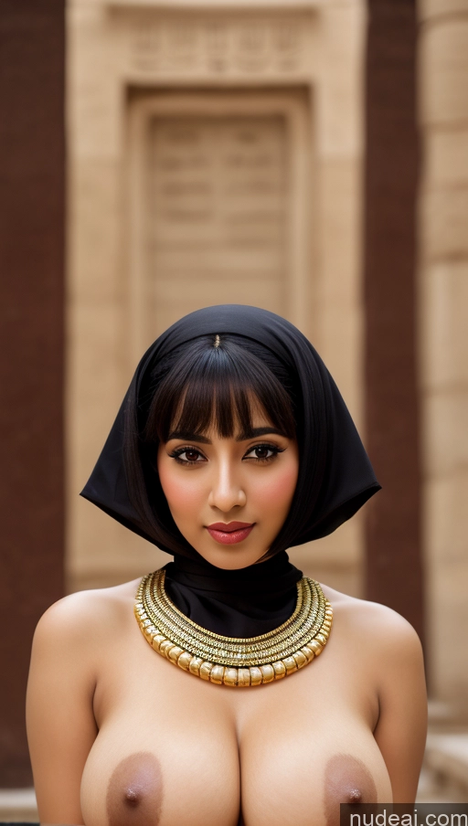 Busty Beautiful 20s Seductive Black Hair Egyptian Traditional Bobcut Cairo