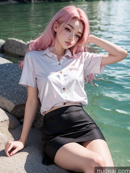 related ai porn images free for Model One Beautiful Skinny 18 Pink Hair Long Hair Japanese Lake On Back Thai University Uniform V1