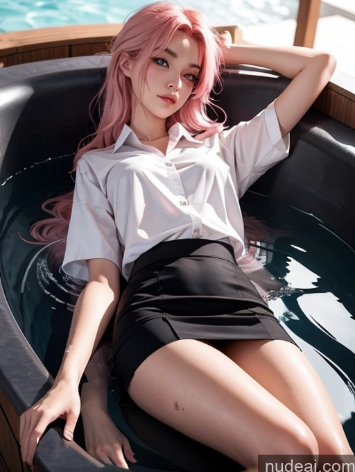 related ai porn images free for Model One Beautiful Skinny 18 Pink Hair Long Hair Japanese On Back Thai University Uniform V1 Hot Tub
