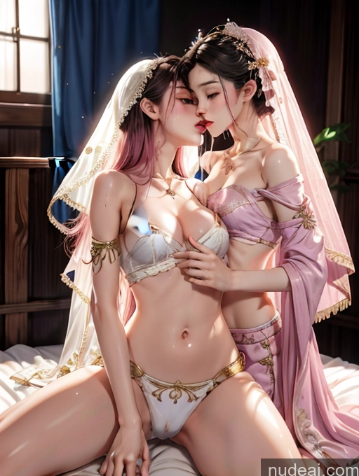 related ai porn images free for Model One Beautiful Skinny 18 Pink Hair Long Hair Japanese China Goddess Fashion Bedroom Kisses