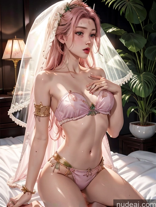 related ai porn images free for Model Beautiful Skinny 18 Pink Hair Long Hair Japanese China Goddess Fashion Bedroom Kisses Two