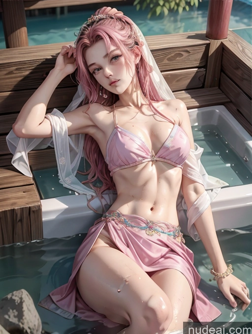 related ai porn images free for Model Beautiful Skinny 18 Pink Hair Long Hair Japanese China Goddess Fashion On Back Hot Tub