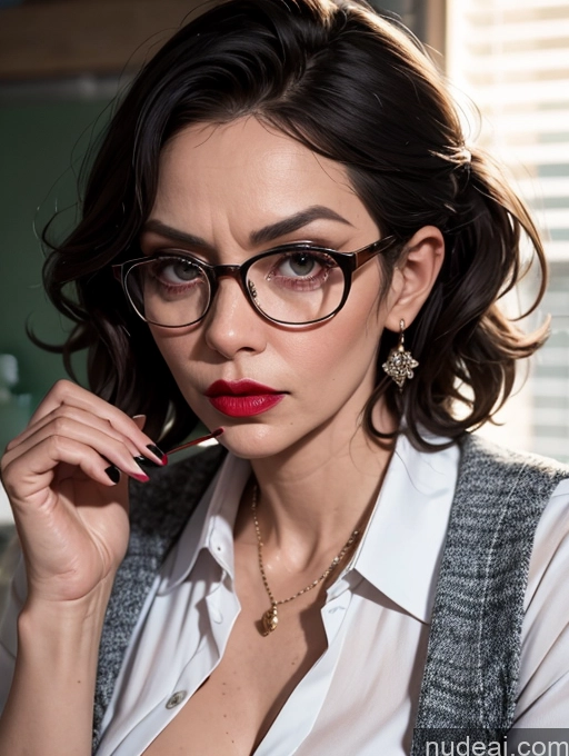 related ai porn images free for Milf Teacher Glasses Lipstick Serious