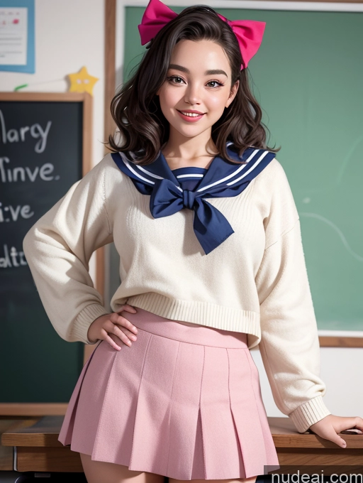 related ai porn images free for Teacher 18 Sailor Sweater Mini Skirt Shirt Bows Fat Big Hips Happy