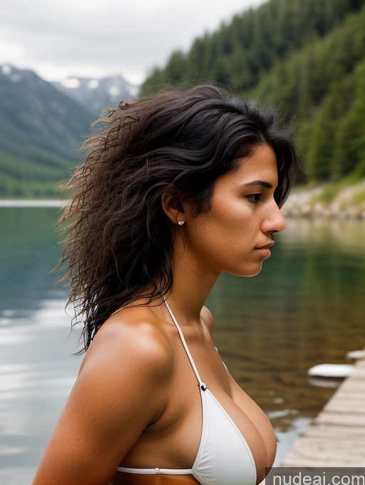 related ai porn images free for 18 Woman Serious Beautiful Perfect Boobs Black Hair Lake Bikini Native American Side View Messy