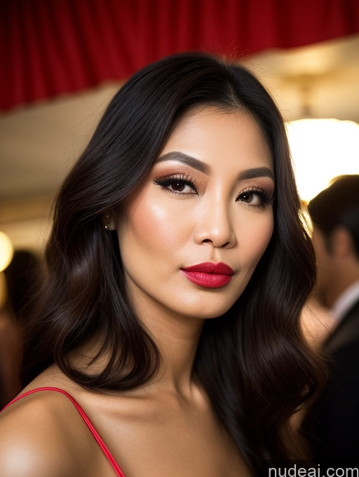 related ai porn images free for Model Beautiful Lipstick Pouting Lips Long Hair Vietnamese Party 70s Pearl Jewelry 60s