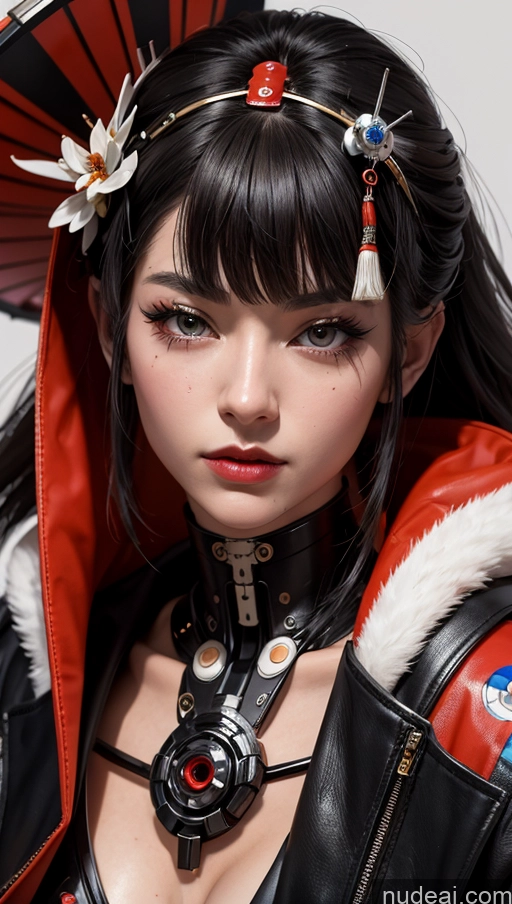 related ai porn images free for Close-up View Cyborg Leather Geisha