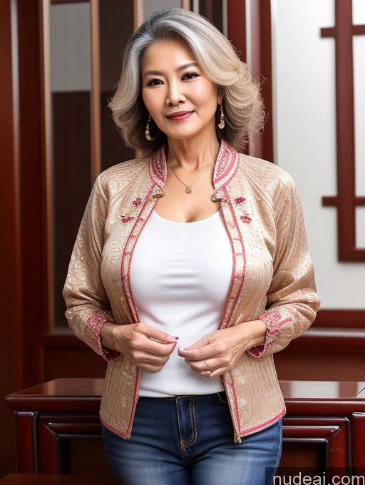 related ai porn images free for Milf Perfect Boobs Beautiful 70s Chinese Blouse Casual Jacket Professor Stylish Sweater Cleavage Detailed