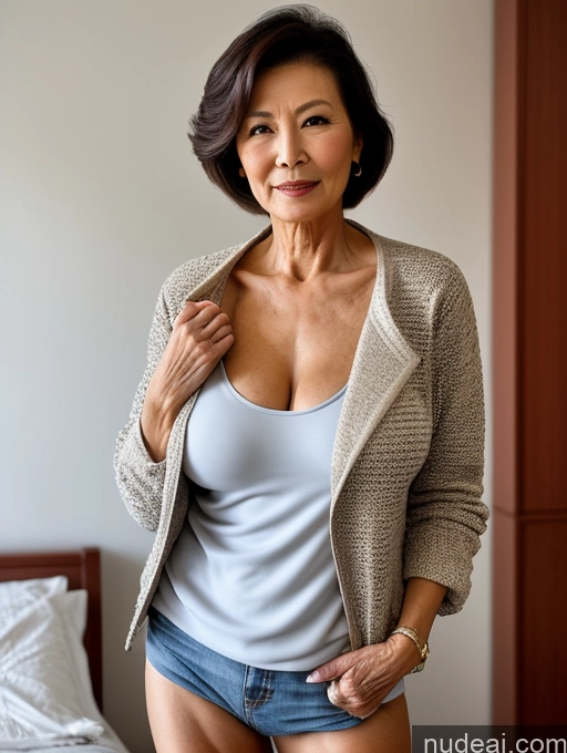 related ai porn images free for Milf Perfect Boobs Beautiful 70s Chinese Blouse Casual Jacket Professor Stylish Sweater Detailed Topless Bedroom
