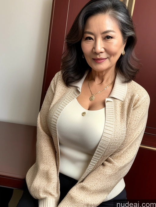 related ai porn images free for Milf Perfect Boobs Beautiful 70s Chinese Blouse Jacket Professor Stylish Sweater Detailed Cleavage Casual