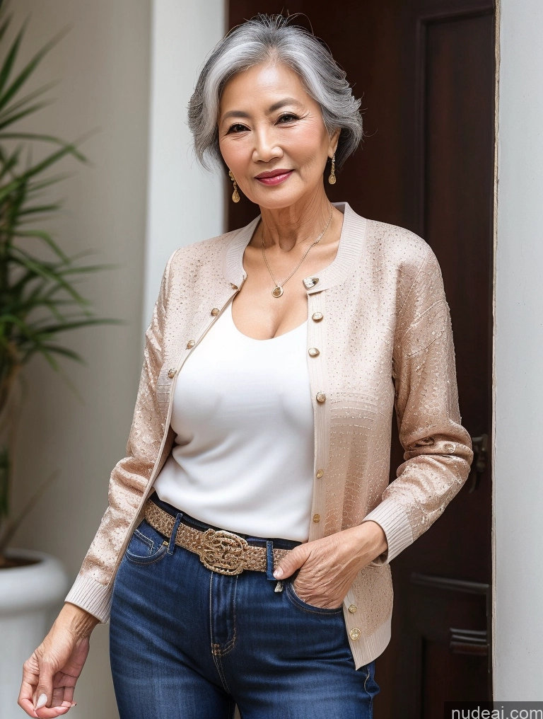 related ai porn images free for Milf Perfect Boobs Beautiful 70s Chinese Blouse Casual Jacket Professor Stylish Sweater Cleavage Detailed