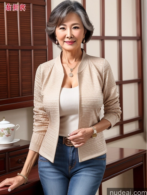 related ai porn images free for Milf Perfect Boobs Beautiful 70s Chinese Blouse Casual Jacket Professor Stylish Sweater Cleavage Detailed