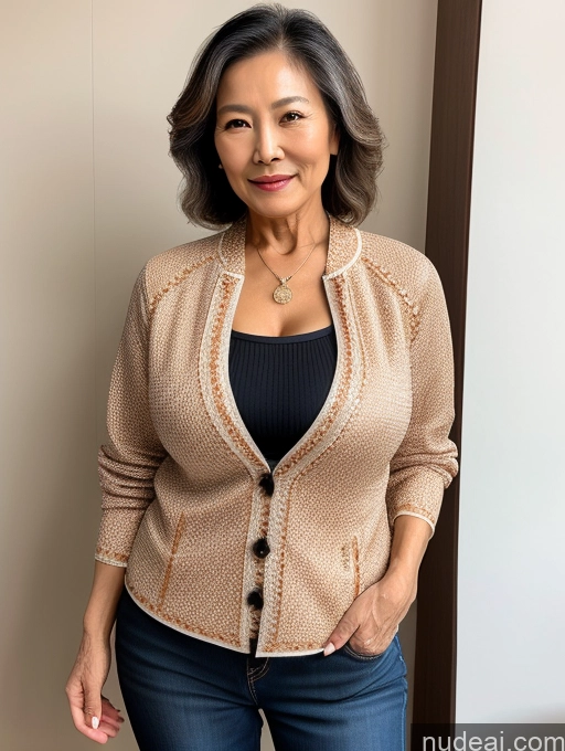 related ai porn images free for Milf Perfect Boobs Beautiful 70s Chinese Blouse Casual Jacket Professor Stylish Sweater Cleavage Detailed