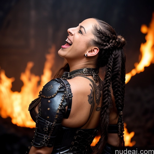 related ai porn images free for 30s Ahegao Sexy Face Laughing Braided Hell Steampunk Diamond Jewelry Cleavage Back View