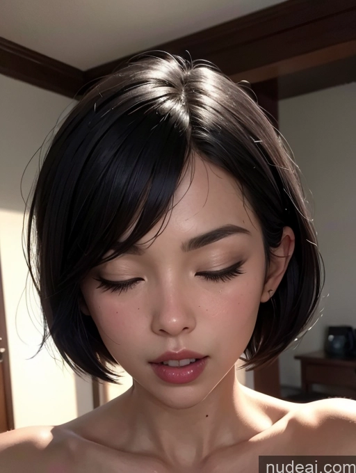 related ai porn images free for 30s Orgasm Black Hair Short Hair Asian Bedroom Close-up View Nude