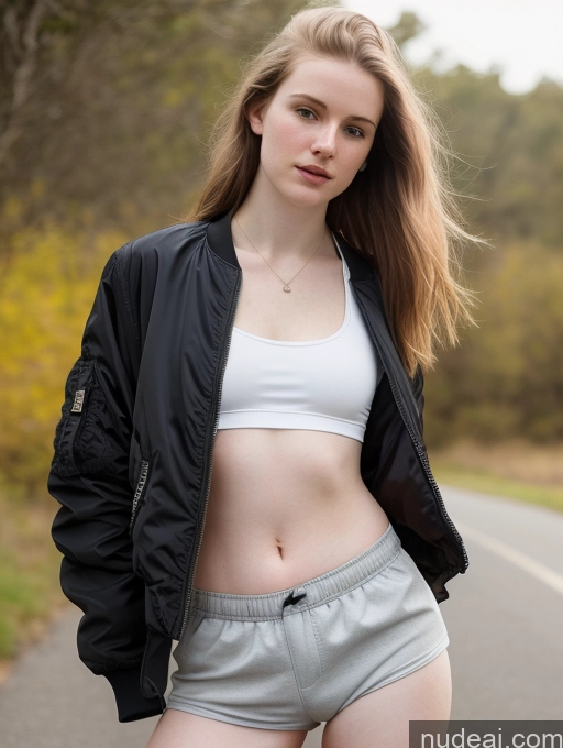 related ai porn images free for Small Tits Fairer Skin 18 Woman Bomber Short Shorts Crop Top