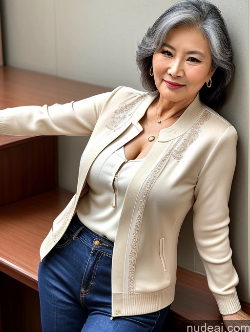 related ai porn images free for Milf Perfect Boobs Beautiful 70s Chinese Blouse Casual Jacket Professor Stylish Sweater Cleavage Detailed
