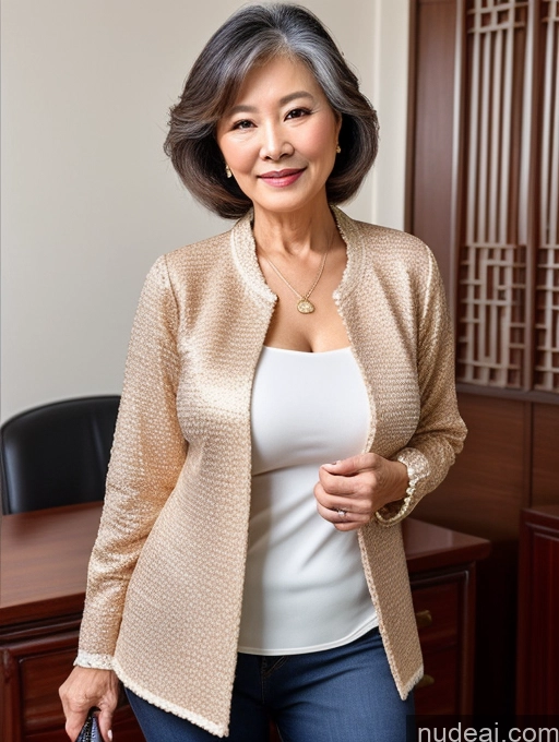 related ai porn images free for Milf Perfect Boobs Beautiful 70s Chinese Blouse Casual Jacket Professor Stylish Sweater Cleavage Detailed