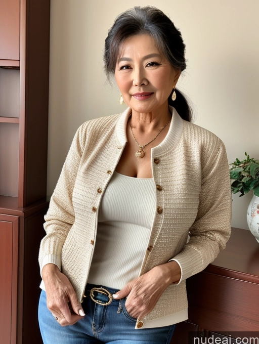 related ai porn images free for Milf Perfect Boobs Beautiful 70s Chinese Blouse Casual Jacket Professor Stylish Sweater Cleavage Detailed