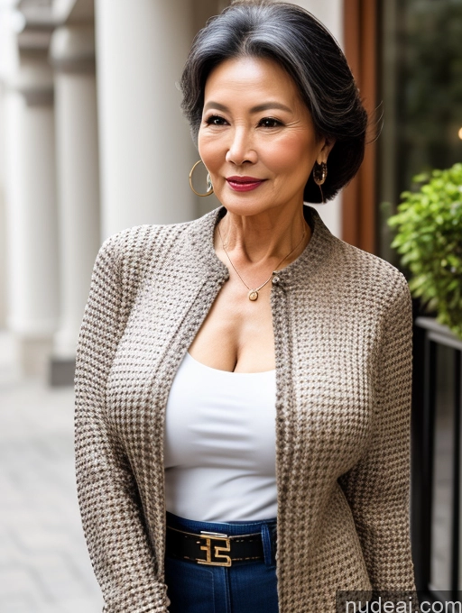 related ai porn images free for Milf Perfect Boobs Beautiful 70s Chinese Blouse Casual Jacket Professor Stylish Sweater Cleavage Detailed Perfect Body